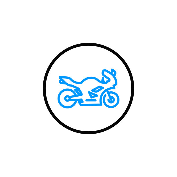 旅行摩托车交通图标矢量图片下载