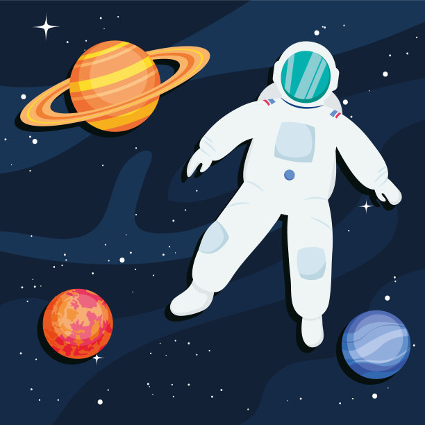 行星和宇航员图片下载