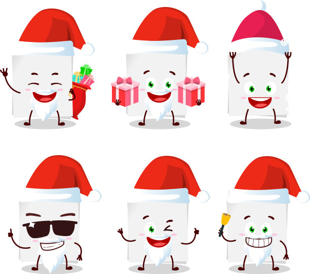 白纸上的圣诞老人表情图片下载