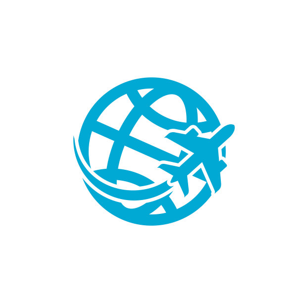 飞机环绕地球，蓝色象征着全球图片下载