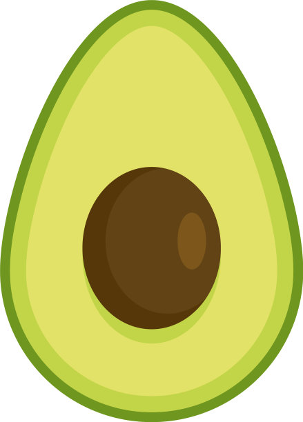 半鳄梨图标平孤立图片下载
