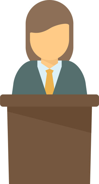 经理女发言人图标扁平孤立图片下载