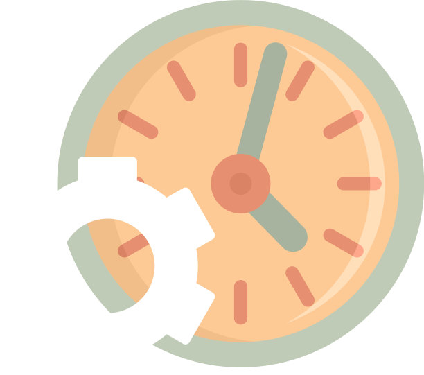 齿轮工作时间图标平隔离图片下载