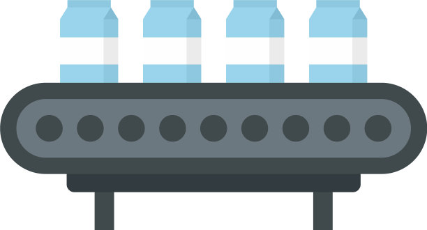 牛奶包装流水线图标平隔离图片下载