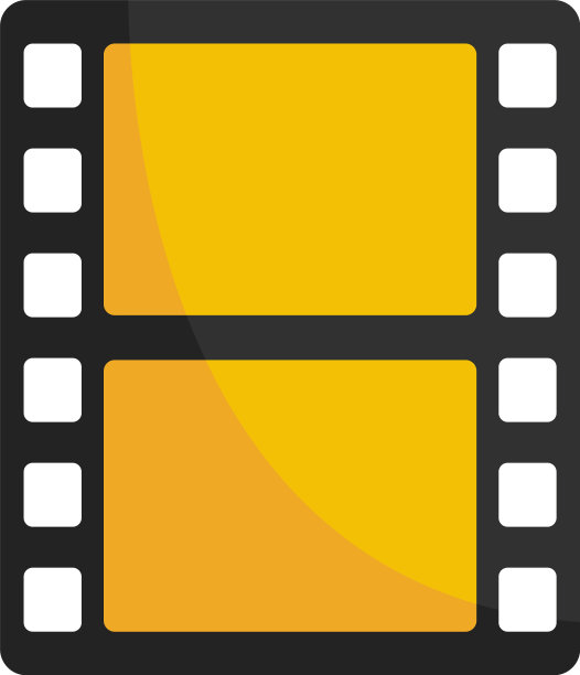 动画电影图标扁平孤立图片下载