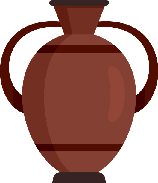 希腊水罐图标扁平孤立图片下载