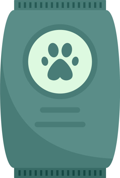 狗粮包装图标扁平孤立图片下载