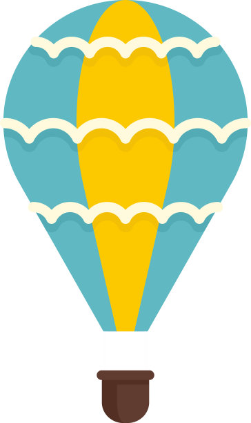 热气球图标扁平孤立图片下载