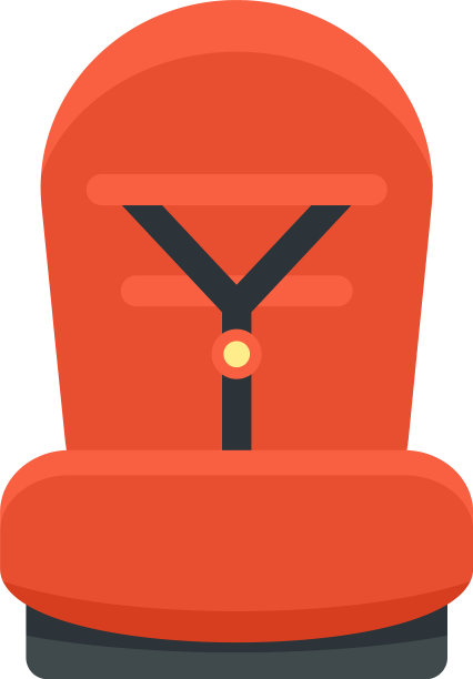 安全婴儿汽车座椅图标平隔离图片下载