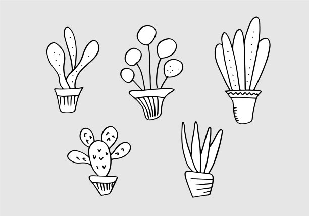 集花涂鸦花孤立在白色图片下载