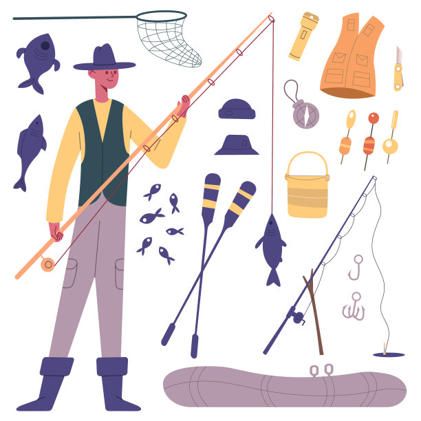 渔夫卡通人物与渔夫图片下载