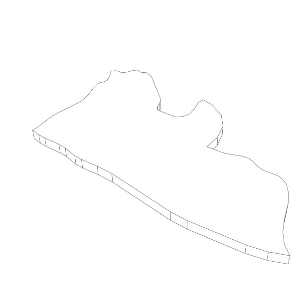 利比里亚-三维黑色细轮廓剪影地图图片下载