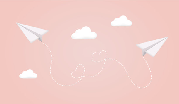 飞机白色的纸飞机在空中图片下载