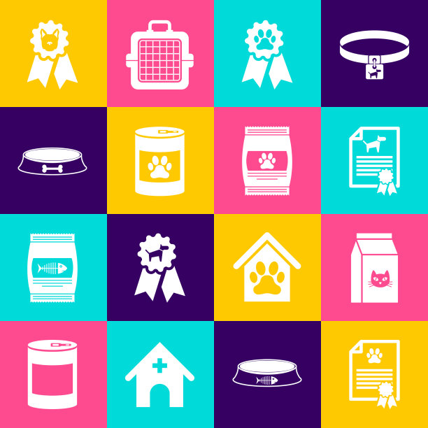 为宠物狗或猫袋食品颁发证书图片下载