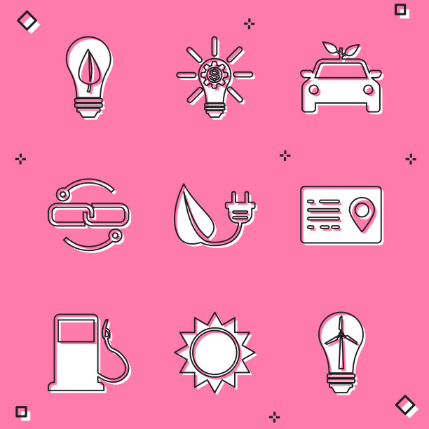 设置灯泡叶齿轮环保汽车概念图片下载