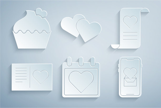 用爱心信封和日历做情人节礼物图片下载