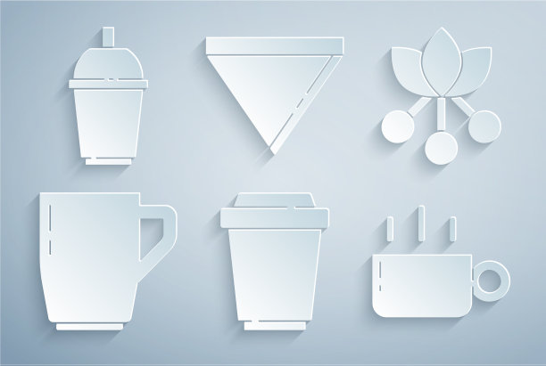 设置咖啡杯去豆枝纸过滤器图片下载