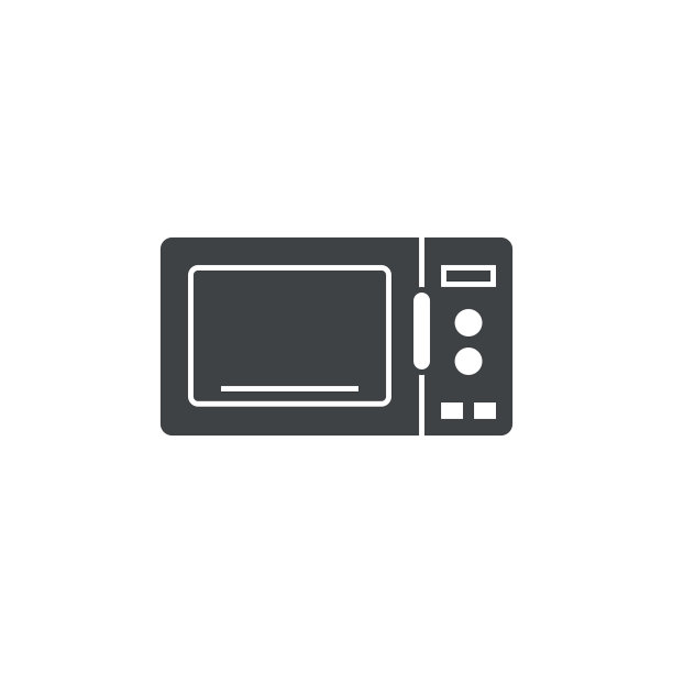 黑色填充微波炉图标隔离图片下载