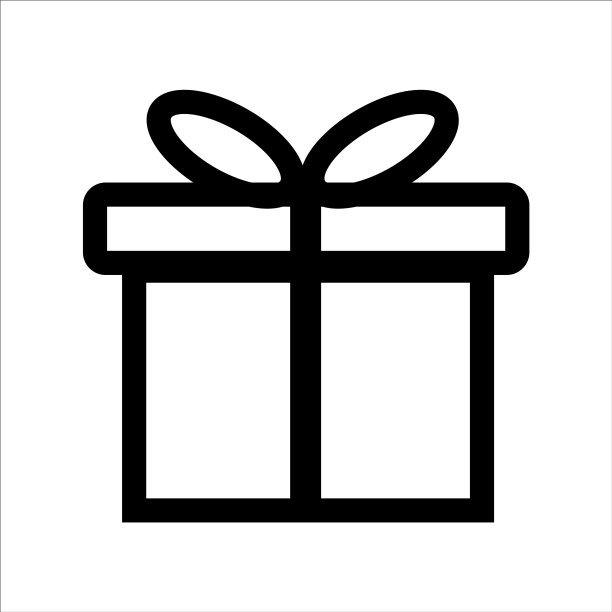 一个白色图标的礼物图片下载