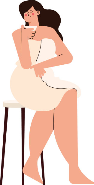 穿着毛巾坐着的女孩图片下载