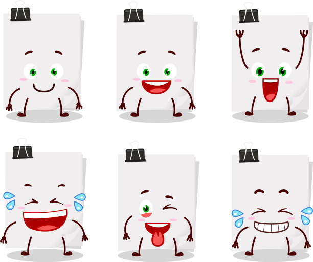 卡通人物便利贴纸白色图片下载