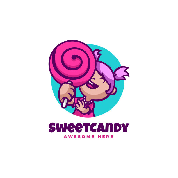 标志糖果女孩吉祥物卡通风格图片下载
