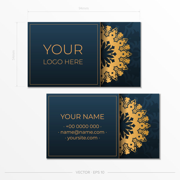 蓝色名片装饰名片图片下载