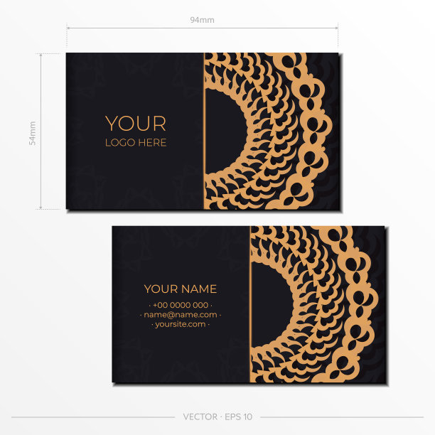 模板黑色的像样的名片图片下载