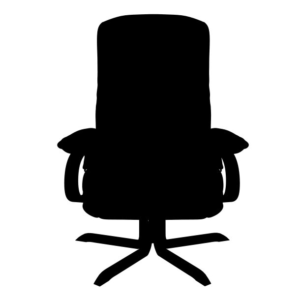 办公椅剪影孤立在白色图片下载