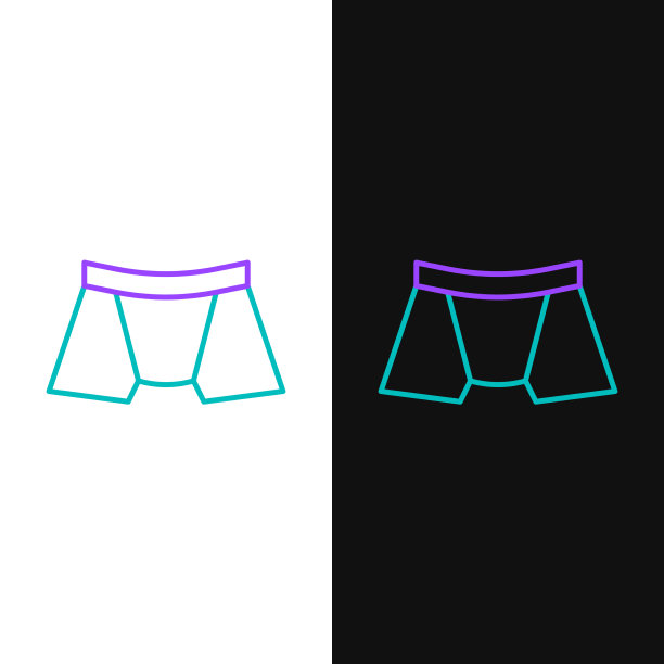 线男内裤图标孤立在白色和图片下载