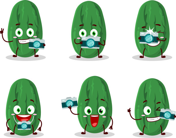 摄影师专业用黄瓜表情符号图片下载