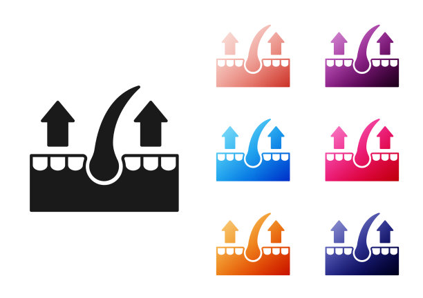 黑色的人类毛囊图标隔离在白色上图片下载