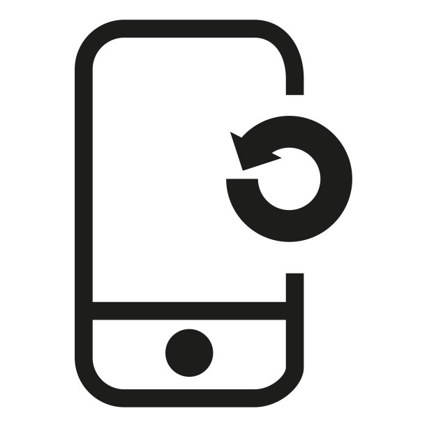 黑色填充矢量手机图标：带箭头的圆圈符号图片下载