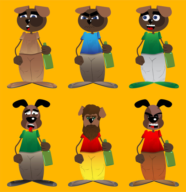 狗拿着瓶子。图片下载