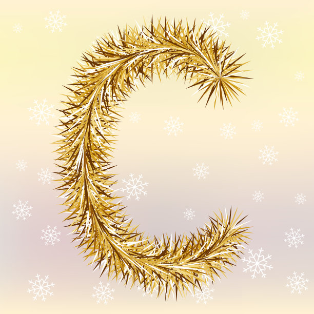 用毛皮或金属丝装饰的圣诞字母a图片下载