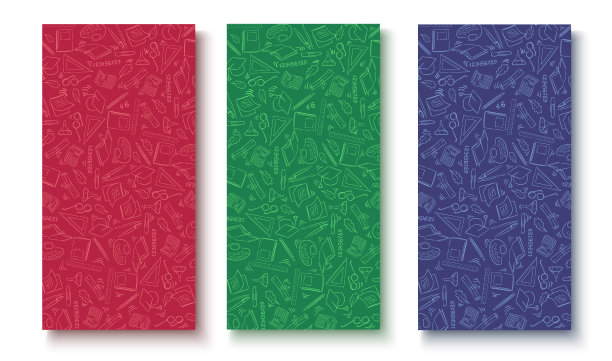 一套丰富多彩的背景，用于学校销售或广告。图片下载