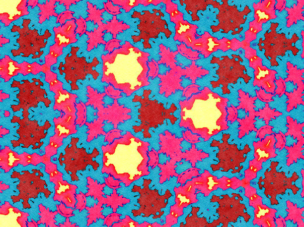 水彩曼荼罗插图图片下载