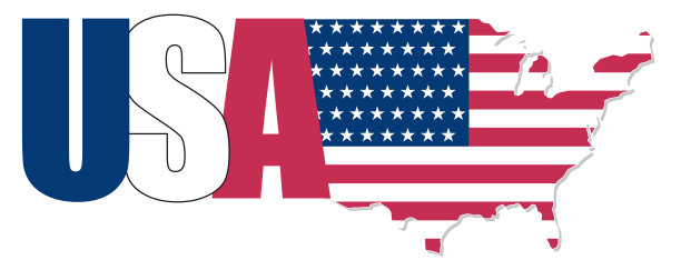 创意现代矢量文字标志与美国地图图片下载