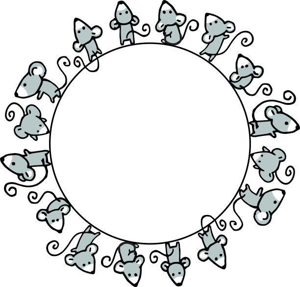 矢量卡通可爱鼠标背景边框框卡图片下载