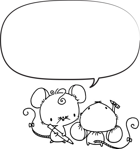 矢量卡通可爱鼠标背景边框框卡图片下载