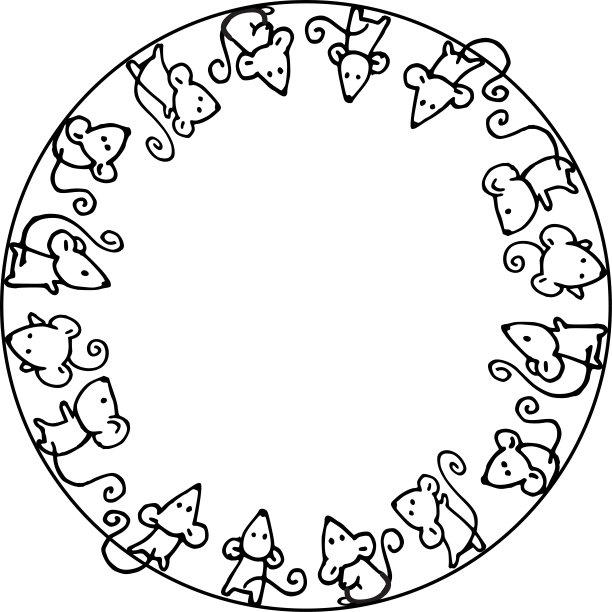 矢量卡通可爱鼠标背景边框框卡图片下载