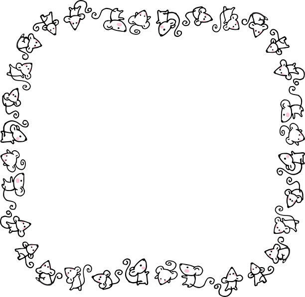 矢量卡通可爱鼠标背景边框框卡图片下载