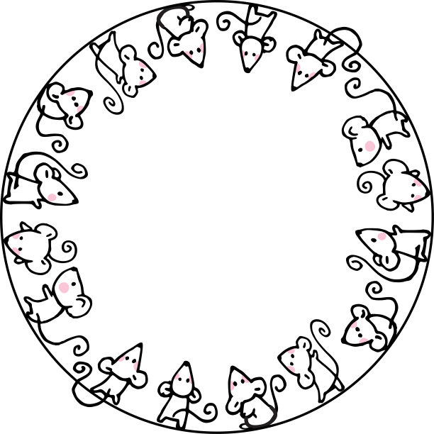 矢量卡通可爱鼠标背景边框框卡图片下载