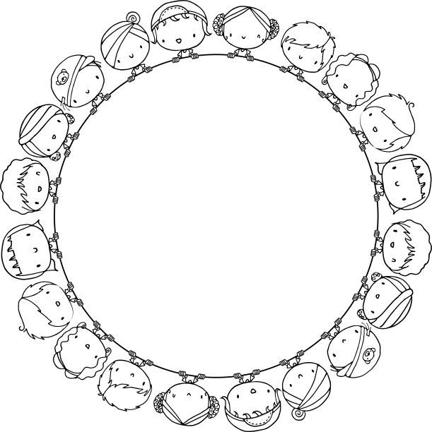 矢量卡通儿童儿童设置边框背景框卡图片下载