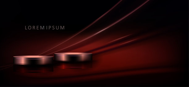 棕色设计纹理与波浪线，闪亮的圆形裙台图片下载