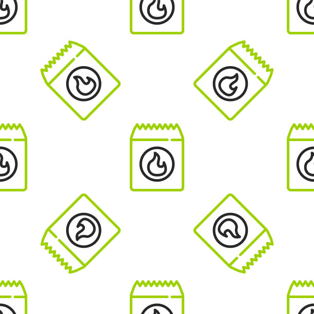 线条烧烤煤袋图标隔离无缝的白色背景图案。向量图片下载