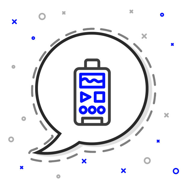 Line Dictaphone图标隔离在白色背景上。录音机。色彩斑斓的轮廓的概念。向量图片下载