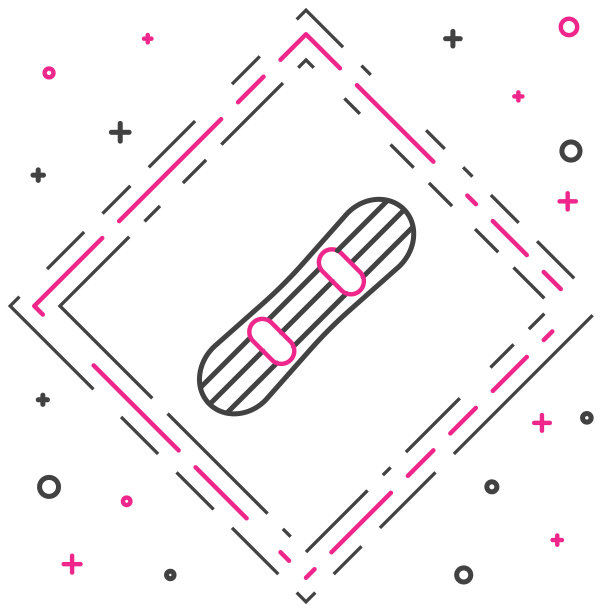线滑雪板图标孤立的白色背景。滑雪板图标。极限运动。运动设备。色彩斑斓的轮廓的概念。向量图片下载