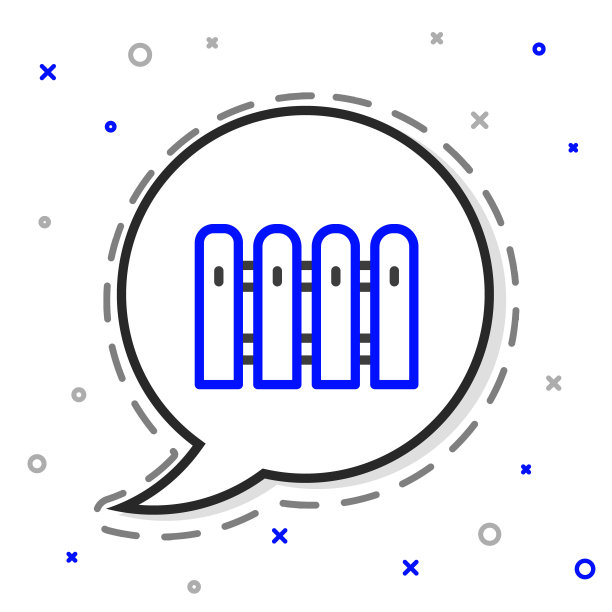 线花园栅栏木制图标孤立在白色背景上。色彩斑斓的轮廓的概念。向量图片下载