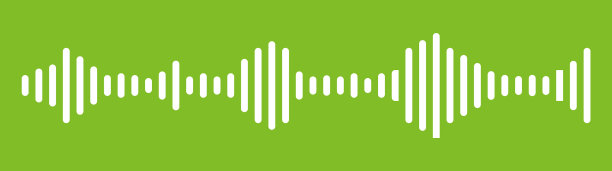 绿色平面上的声波符号均衡器图片下载